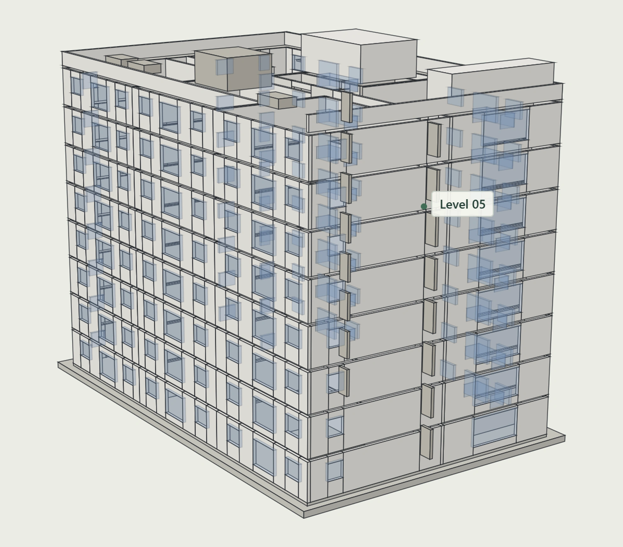 BuildProof eight-storey building model